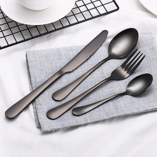Mattes Schwarzes Besteckset